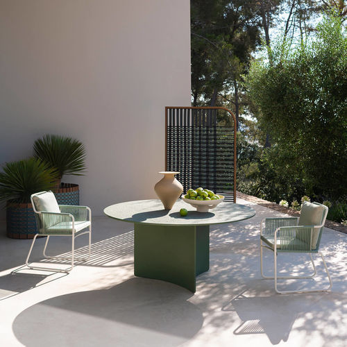 Mesa moderna - ASPIC 160 - RODA - em concreto / com base em concreto / redonda