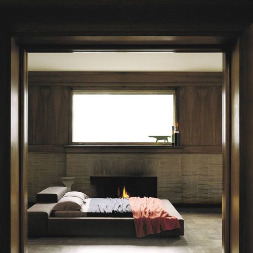 Cama de casal - EXTRA WALL - Living Divani - contemporânea / estofada / com cabeceira estofada