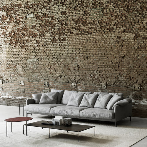 Sofá contemporâneo - DUMAS - Living Divani - em tecido / em couro / com braços