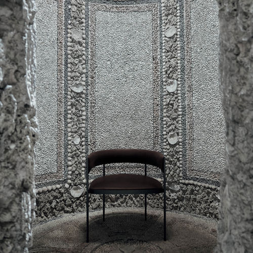 Poltrona contemporânea - ERA EASY - Living Divani - em tecido / em couro / em aço