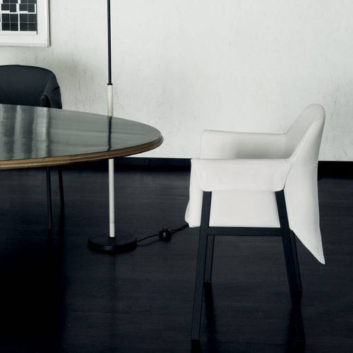 Cadeira contemporânea - GRACE - Living Divani - para ambiente interno / em tecido / em couro