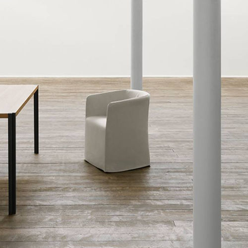 Cadeira contemporânea - MAJA D - Living Divani - para ambiente externo / para ambiente interno / em tecido