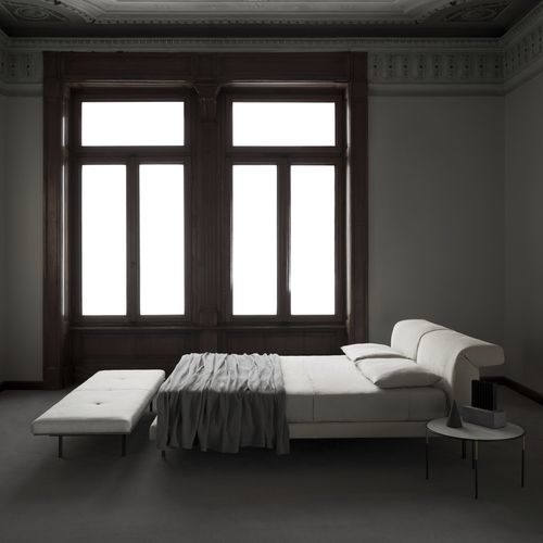 Cama de casal - SUMO - Living Divani - contemporânea / estofada / com cabeceira