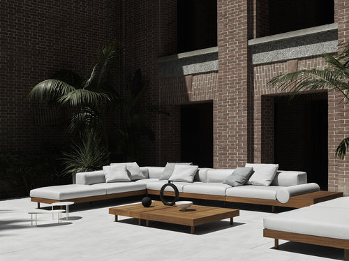Sofá modular - Kasbah - Living Divani - contemporâneo / para ambiente externo / em tecido