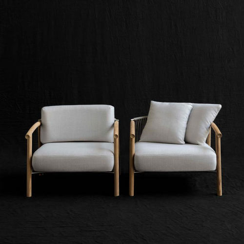 Poltrona contemporânea - KASUMI  - Living Divani - em couro / em tecido / em aço