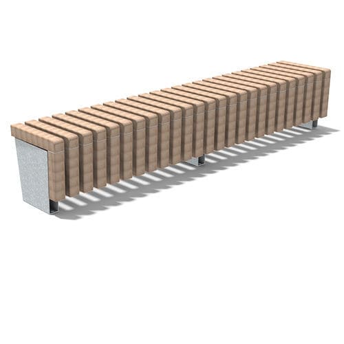 Banco para espaço público contemporâneo - Solid Skirt Crosswise - Streetlife - em madeira / em aço galvanizado / em aço termolacado