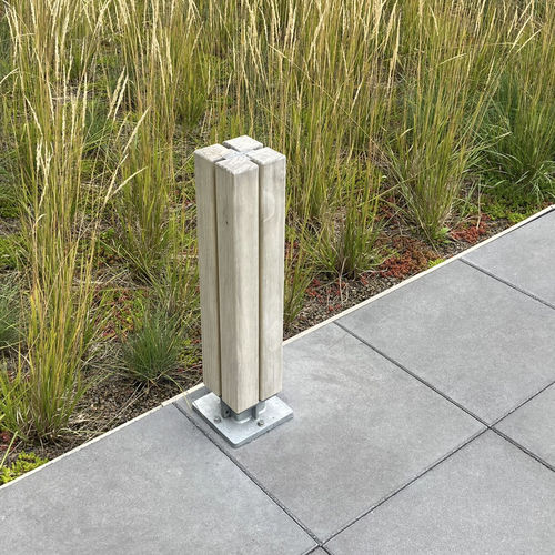Poste balizador de iluminação para espaços públicos - SOLID QUATTRO - Streetlife - contemporâneo / em aço / em madeira de lei