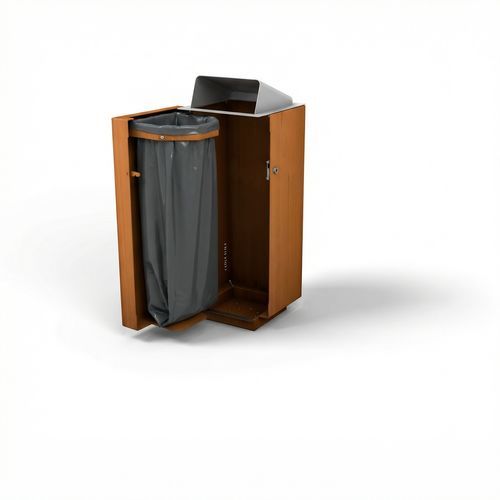 Lixeira em aço Corten - Streetlife - em aço revestido a pó / para ambiente externo / para ambiente externo