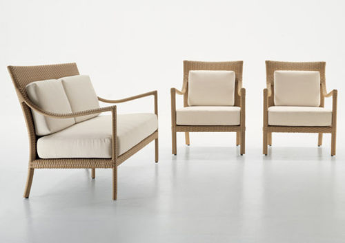 Sofá contemporâneo - TROPEA - Dolcefarniente by DFN srl - de jardim / em resina trançada / branco