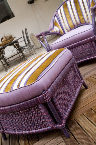 Puff contemporâneo - ISABELLA - Dolcefarniente by DFN srl - em tecido / em ratã