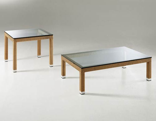 Mesa de centro contemporânea - PALINURO - Dolcefarniente by DFN srl - em vidro / em resina trançada / retangular