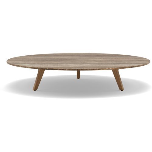 Mesa de centro contemporânea - Torsa  - MANUTTI - em teca / em cerâmica / em mármore