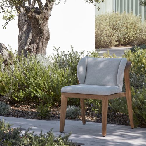 Cadeira de sala de jantar contemporânea - Sunrise  - MANUTTI - para ambiente externo / em Batyline® / com base em teca