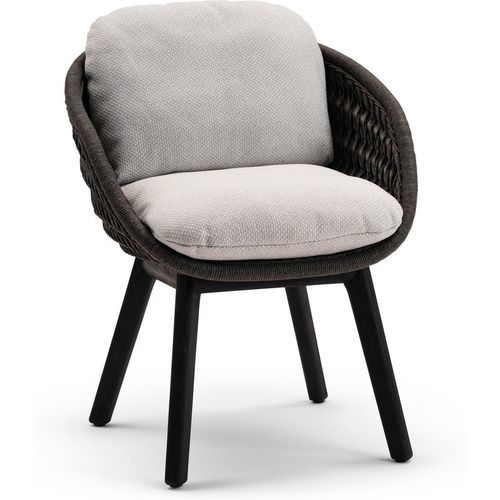 Cadeira de sala de jantar moderna - SANDUA - MANUTTI - para ambiente externo / em tecido / em teca