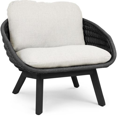 Cadeira de jardim moderna - SANDUA - MANUTTI - para ambiente externo / em teca / em tecido