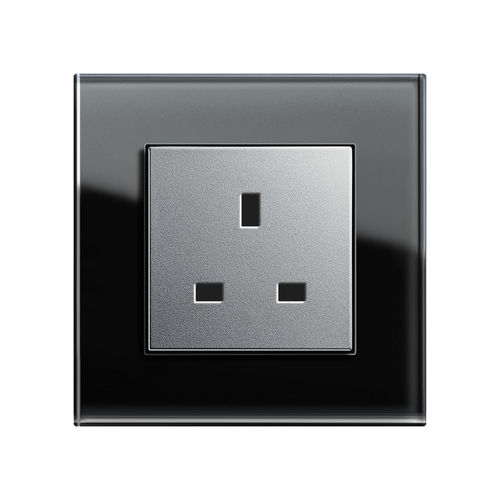 Tomada elétrica - BRITISH STANDARD (BS 1363-2) - Gira - de embutir / em vidro / contemporânea