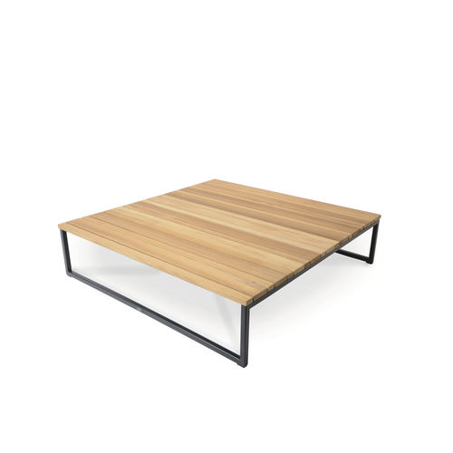 Mesa de centro contemporânea - FLORA - FISCHER MÖBEL - em teca / em laminado / com base em aço inoxidável