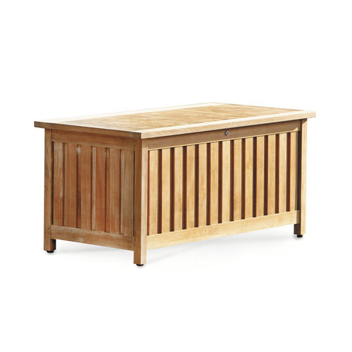 Baú contemporâneo - BOX - FISCHER MÖBEL - de jardim / em teca / com almofadas