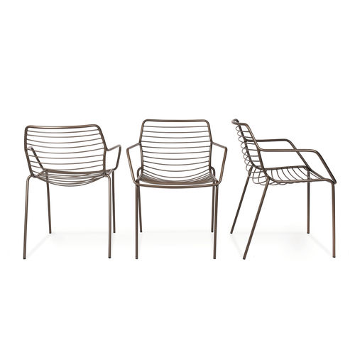 Poltrona design - CLARIS - FISCHER MÖBEL - em tecido / em aço inoxidável / empilhável
