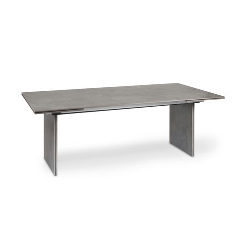 Mesa de jantar contemporânea - DOPPIO - FISCHER MÖBEL - em cerâmica / com base em cerâmica / retangular