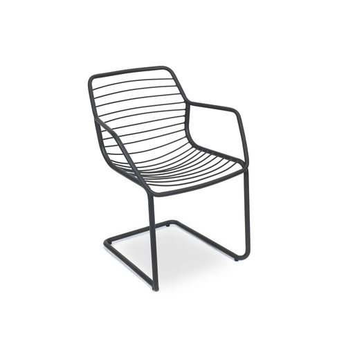 Cadeira de jardim contemporânea - CLARIS - FISCHER MÖBEL - para ambiente externo / em aço inoxidável / com base de aço revestido a pó