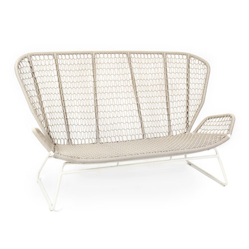 Sofá contemporâneo - WING LIGHT RELAX - FISCHER MÖBEL - para ambiente externo / em corda / bege