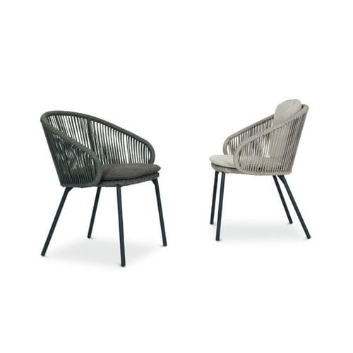 Cadeira de jardim contemporânea - BASIL - FISCHER MÖBEL - para ambiente externo / em corda / em fibra sintética