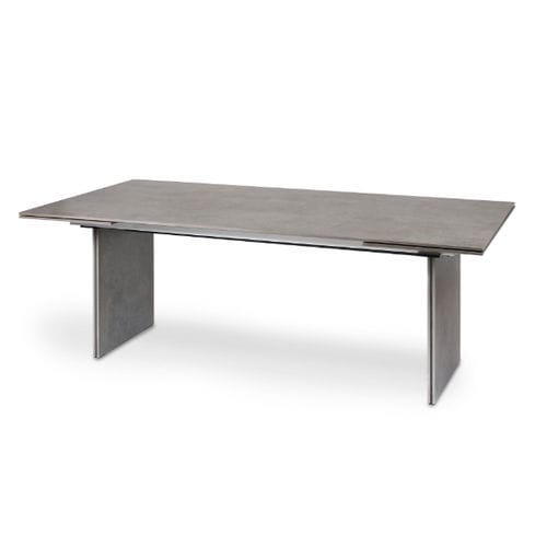 Mesa de jantar contemporânea - DOPPIO - FISCHER MÖBEL - em cerâmica / com base em concreto / retangular