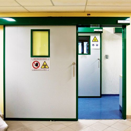 Porta interna - ANTI RX - Ponzi - em alumínio / de correr / com vidro