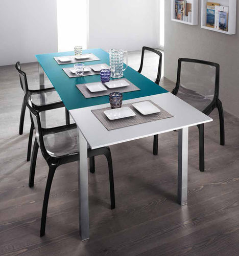 Mesa de jantar contemporânea - AXEL - SCAVOLINI - em vidro temperado / em laminado melamínico / com base em alumínio