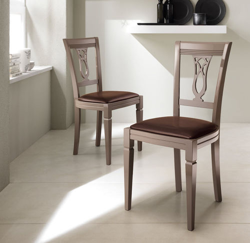 Cadeira de sala de jantar clássica - BACCARAT - SCAVOLINI - para ambiente interno / em couro sintético / em faia
