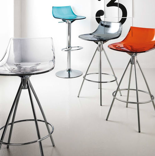 Cadeira alta contemporânea - FLASH - SCAVOLINI - para ambiente interno / em copolímero / com base em metal cromado