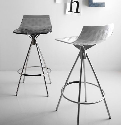 Cadeira alta contemporânea - YOUNGVILLE - SCAVOLINI - para ambiente interno / em copolímero / com base em metal cromado