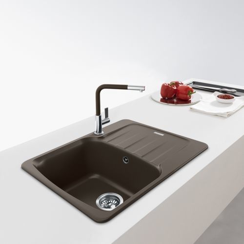 Pia com 1 cuba - ANTEA AZG 611 78 REV - FRANKE HOME SOLUTIONS - com escorredor / em granito / de sobrepor