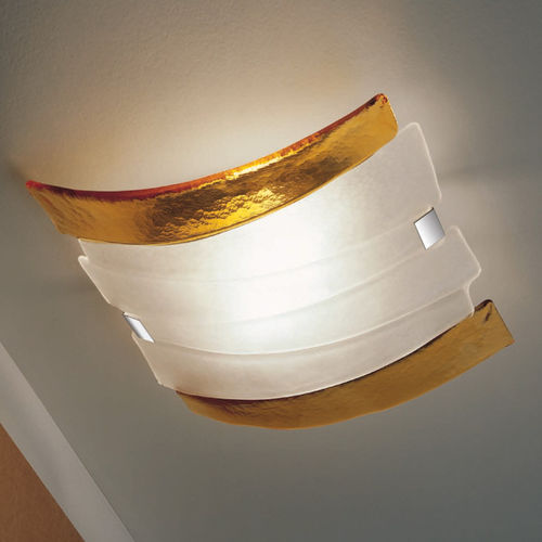 Plafon contemporâneo - RADIUS - Av Mazzega - curvo / em vidro / em metal polido