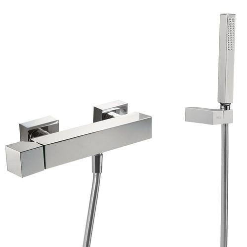 Misturador monocomando para box de banheiro - CUADRO-TRES: 107167 - TRES Grifería - de parede / em metal cromado / para banheiro