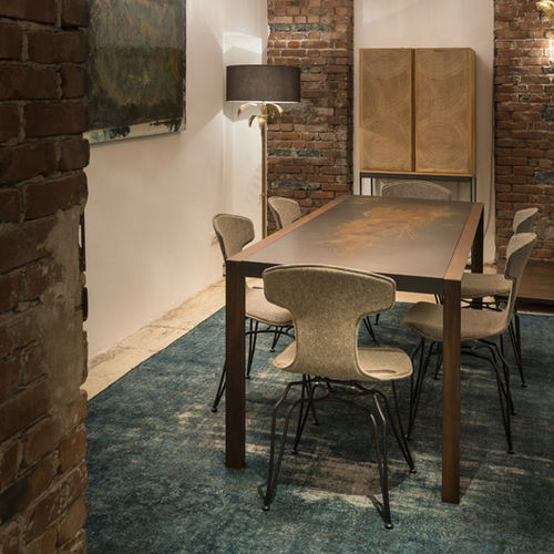 Mesa de jantar contemporânea - MECCANICA - Mantellassi 1926 - em aço / com base em aço / retangular