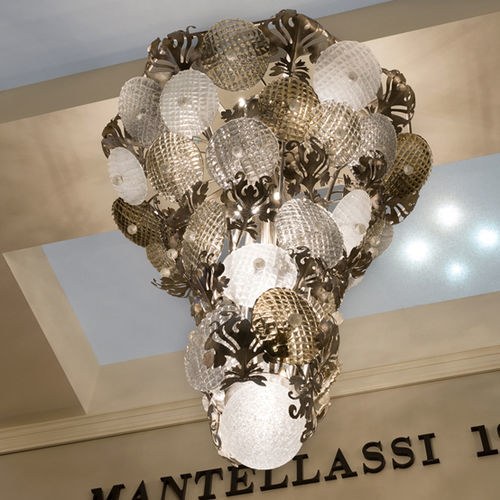 Lustre Art Déco - FOSCARINA - Mantellassi 1926 - em cristal / em vidro de Murano / em ferro forjado