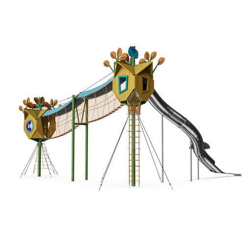 Estrutura lúdica para parque infantil - COR10470 - KOMPAN - metálica / em PEAD / modular