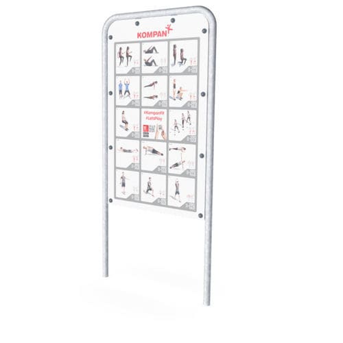 Painel informativo freestanding - PAR3005 - KOMPAN - para ambiente externo / para parque infantil / metálico