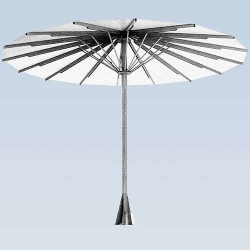 Ombrelone quadrado - TYPE T XXL - MDT-TEX - redondo / telescópico / em tecido acrílico