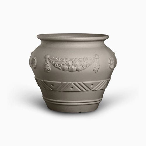 Vaso de jardim em polietileno de baixa densidade (PEBD) - ORCIO FESTONATO - SERRALUNGA - da linha residencial / branco / cinza