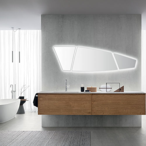 Gabinete de banheiro suspenso - LINEÒ - ARBLU - de piso / em madeira / em laminado melamínico