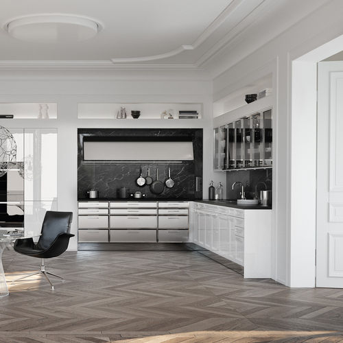 Cozinha clássica - BEAUXARTS.02 - SIEMATIC - em vidro / em aço inoxidável / em mármore