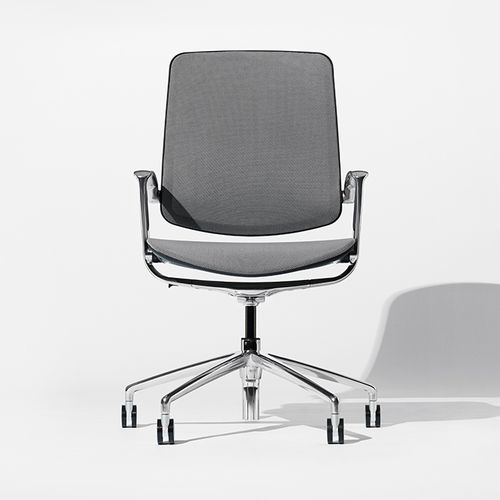 Cadeira de escritório contemporânea - TRINETIC - Boss Design - em tecido / com base em alumínio / estofada