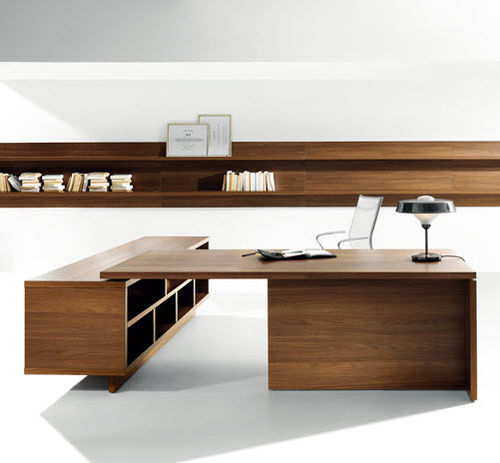 Mesa executiva - LITHOS - Della Rovere - contemporânea / em laminado melamínico / de canto