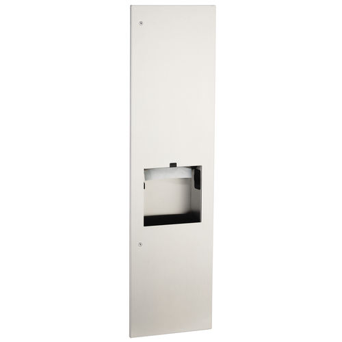 Dispenser de papel toalha de parede - B-38030 - Bobrick Washroom Equipment - de embutir / em aço inoxidável / com lixeira integrada