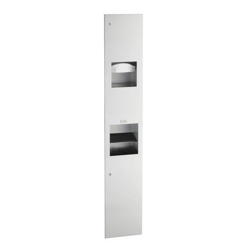 Dispenser de papel toalha de parede - B-815969 TRIMLINESERIES&trade; - Bobrick Washroom Equipment - metálico / com lixeira integrada / com secador de mãos integrado