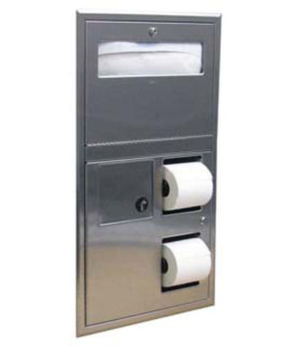 Dispenser de papel higiênico de embutir - B-3574 ClassicSeries® - Bobrick Washroom Equipment - em aço inoxidável / da linha comercial