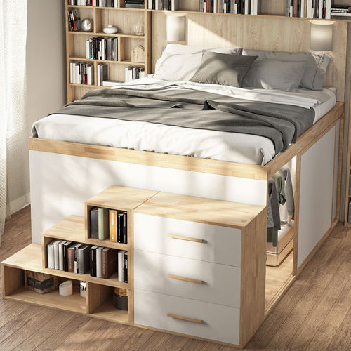 Cama de casal - ZURIGO - Cinius - de solteiro / contemporânea / com box baú